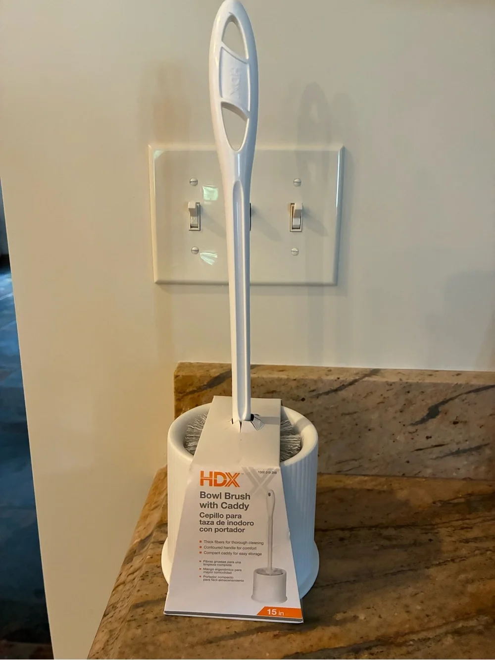 HDX White Toilet Bowl Brush with Caddy